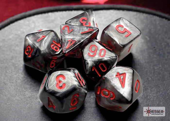 Chessex - Velvet Black / Red Mini Polyhedral Die Set