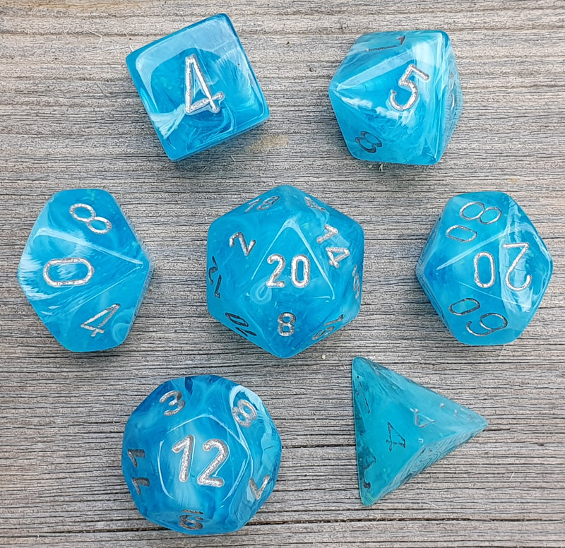 Chessex - Luminary Sky / Silver Mini Polyhedral Die Set