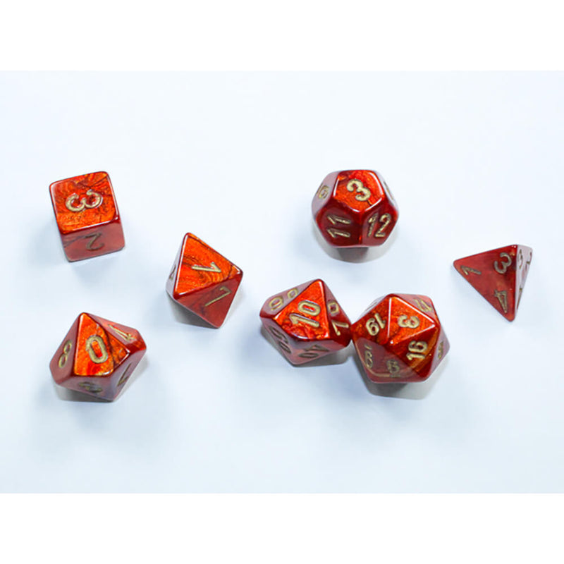 Chessex - Scarab Scarlet / Gold Mini Polyhedral Die Set