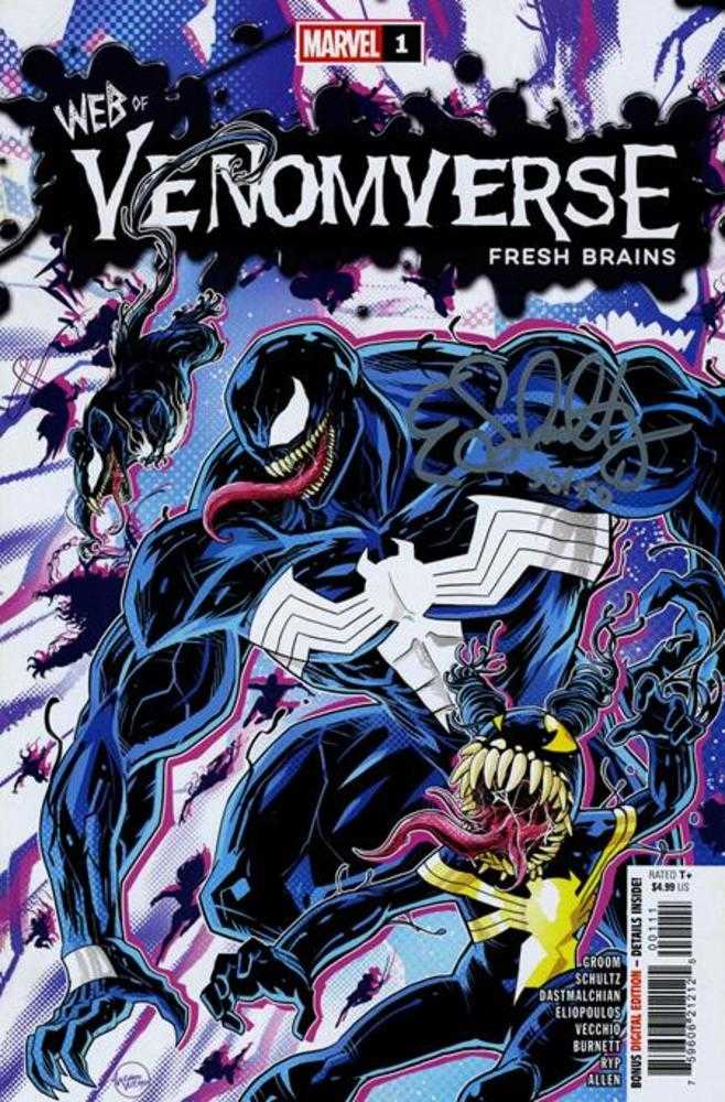 Df Web Of Venomverse Fresh Brains #1 Silver Signature Series Signed By Erica Schultz