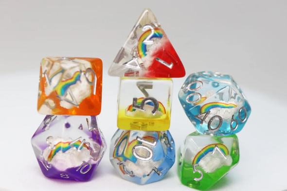 Foam Brain - Double Rainbow Dice Set