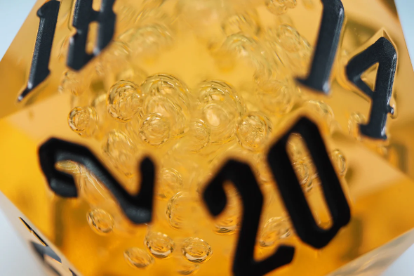 Foam Brain - 55mm Titan D20 - Sharp Edge Orange Bubbles