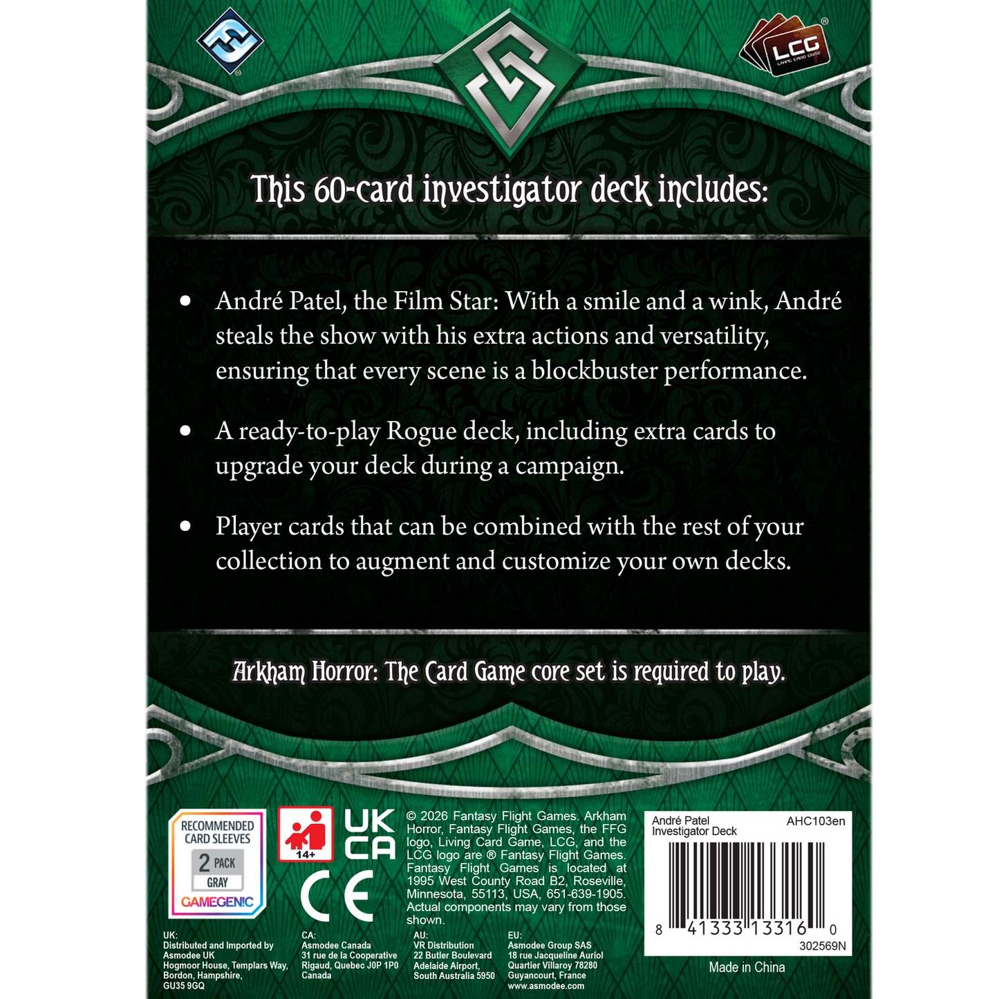 Arkham Horror: The Card Game - André Patel Investigator Deck