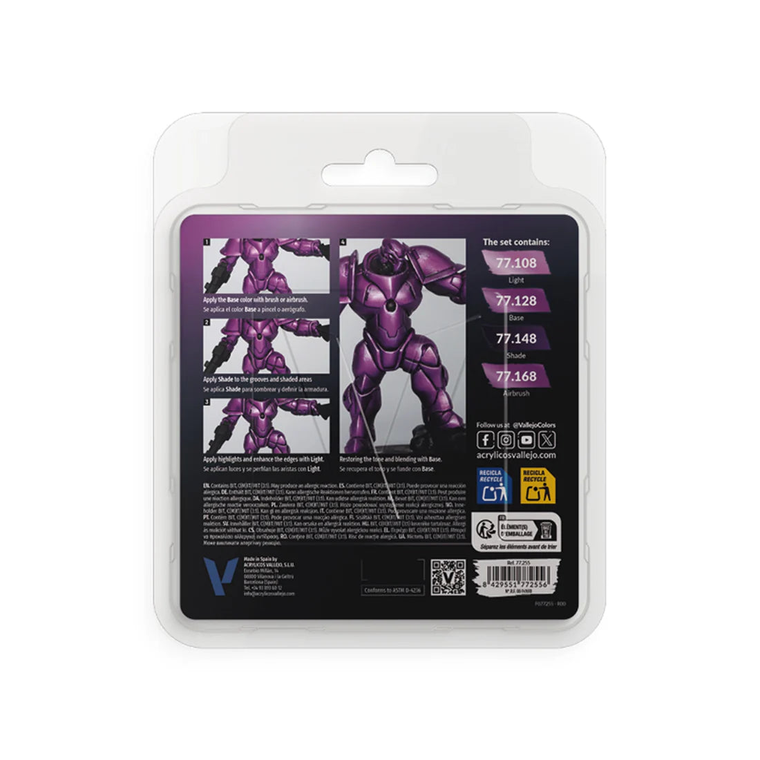 Vallejo True Metallic Metal Set: Amethyst Purple (4 Color Set)