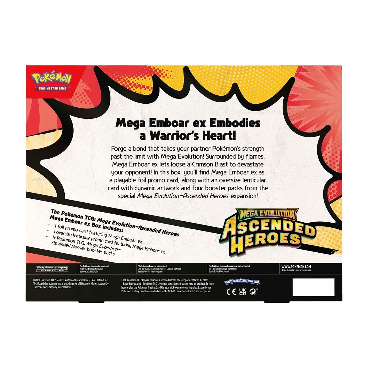 Pokémon TCG - Mega Evolution - Ascended Heroes: Mega Emboar ex Box