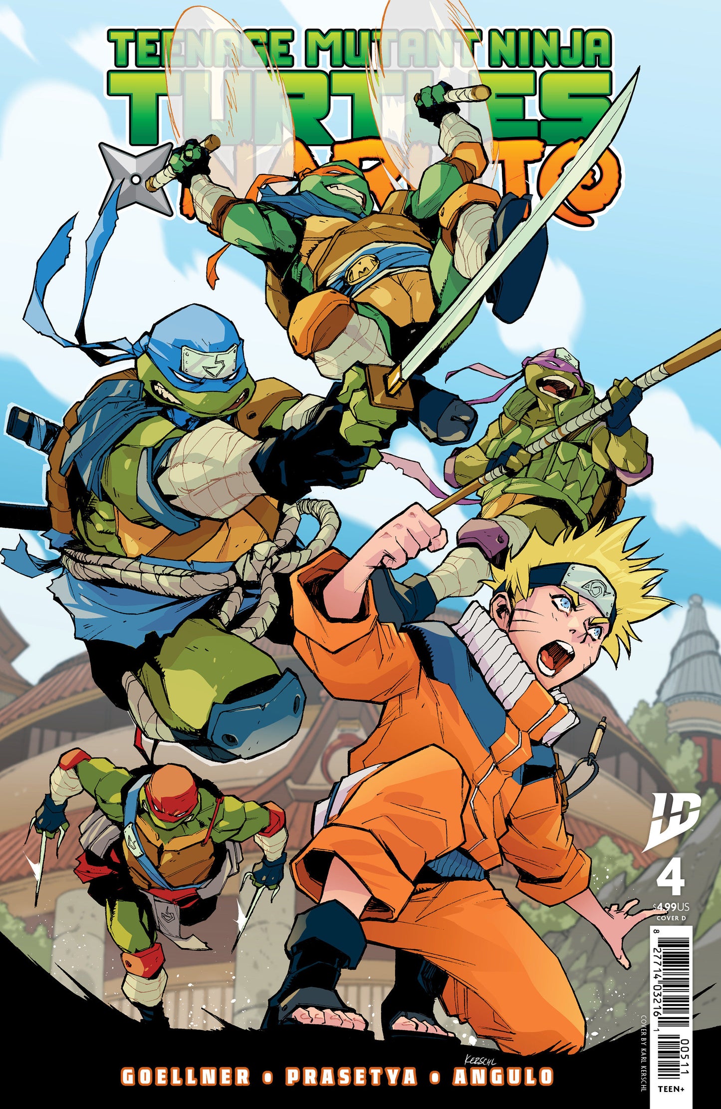 Teenage Mutant Ninja Turtles X Naruto #4 Variant D (Kerschl)