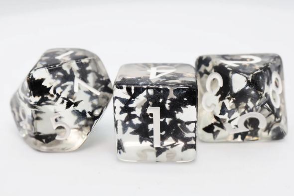 Foam Brain - Butterfly Kiss - Black RPG Dice Set