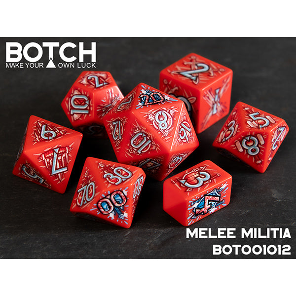 7-Die Set Botch Dice: Melee Militia