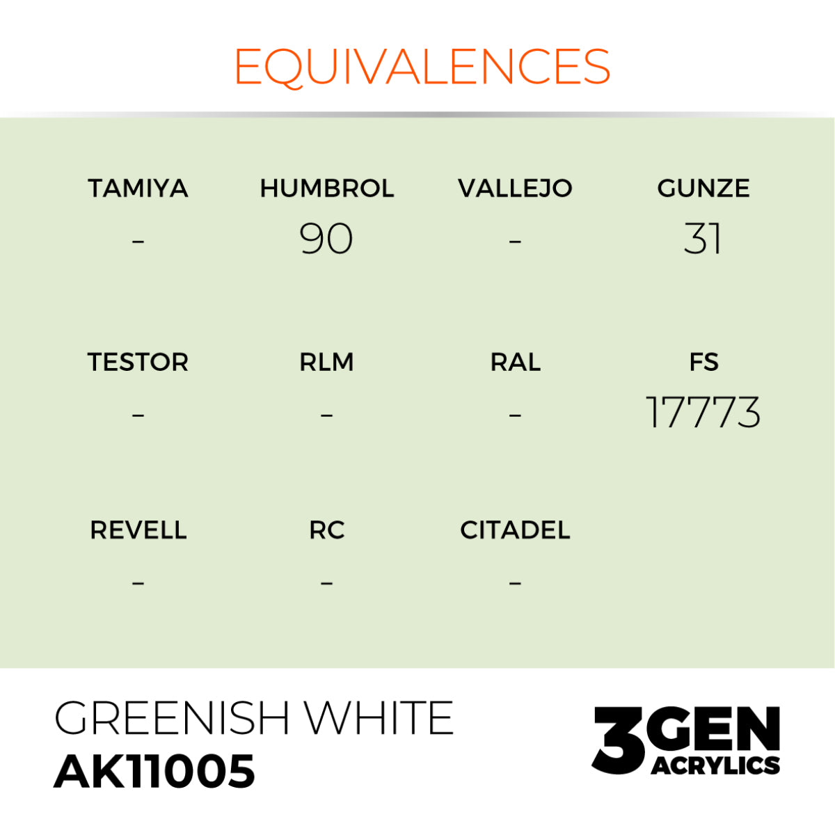AK Interactive 3G Acrylic Paint: Greenish White