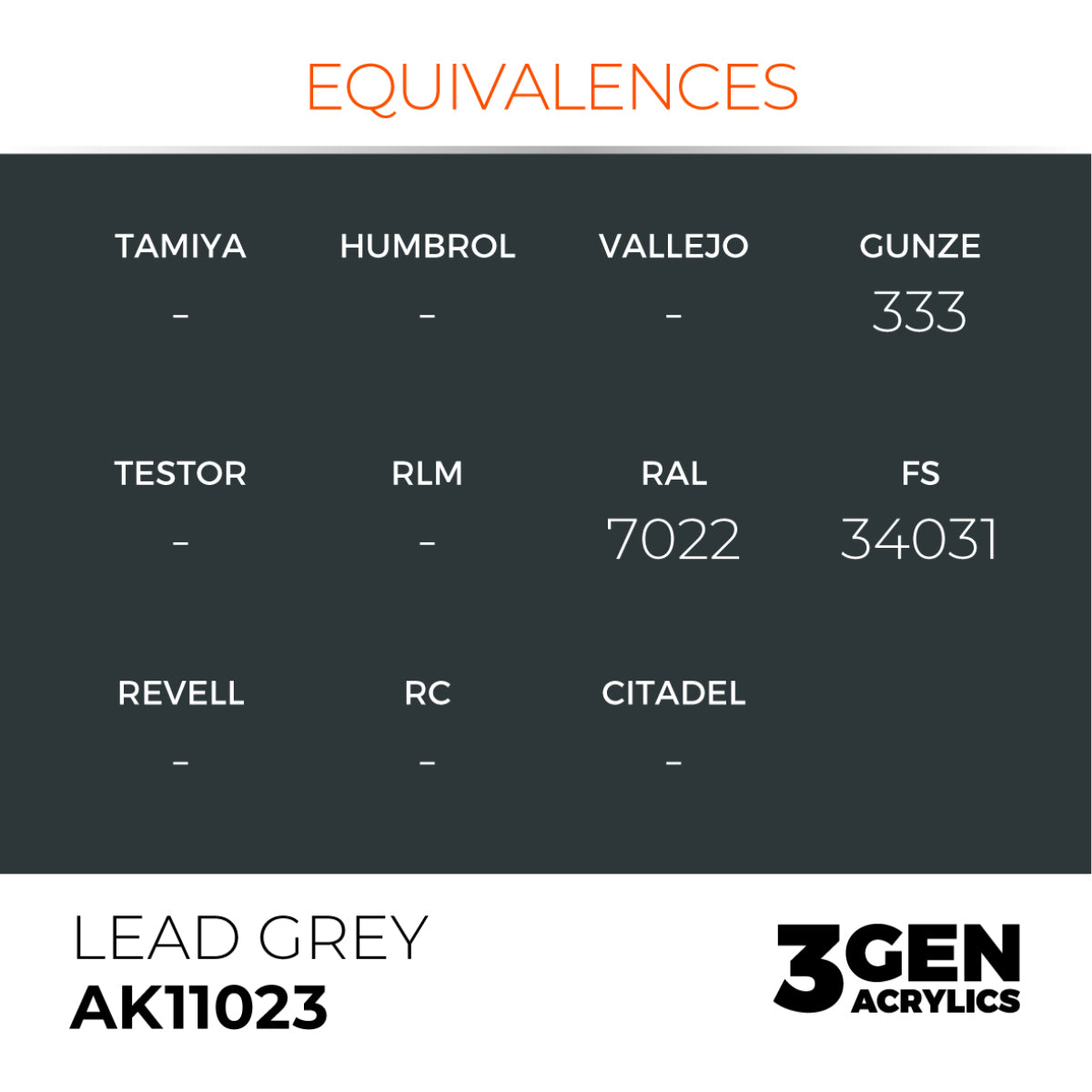 AK Interactive 3G Acrylic Paint: Lead Grey
