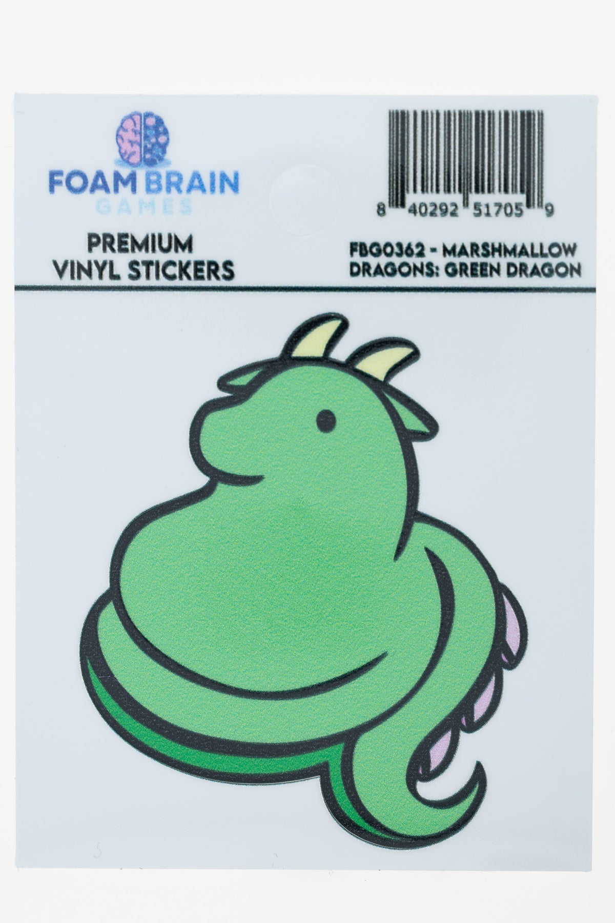 MARSHMALLOW DRAGONS: GREEN DRAGON STICKER