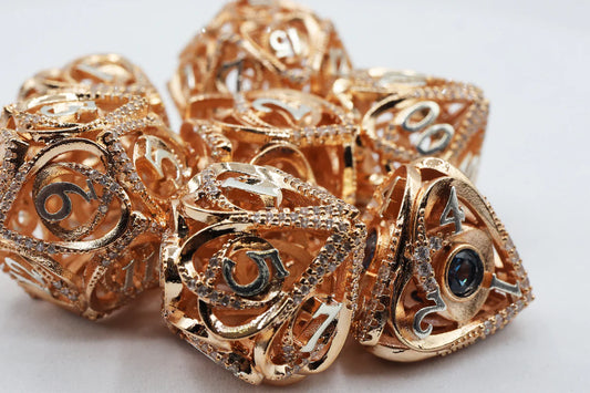 Foam Brain - Hollow Hearts: Jeweled Copper, Metal RPG Dice Set