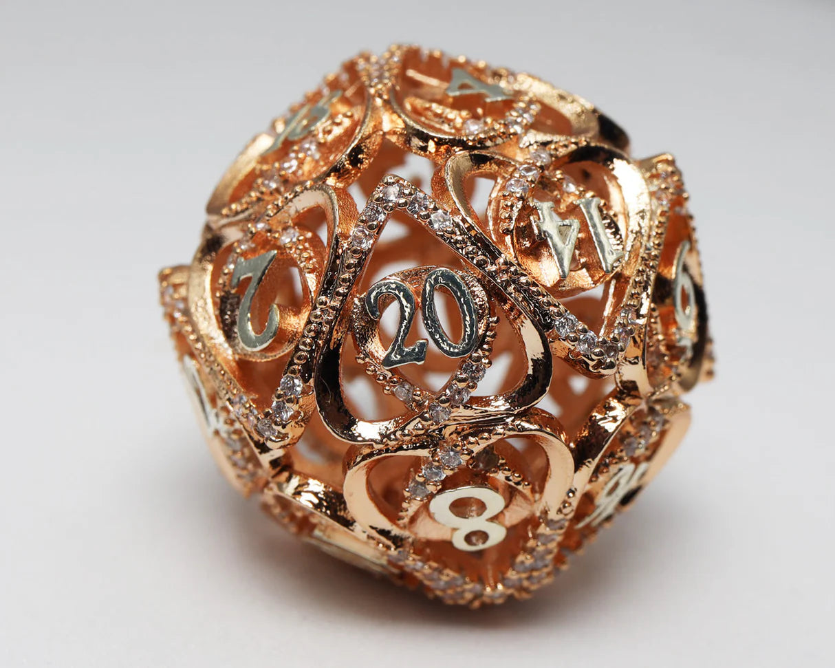 Foam Brain - Hollow Hearts: Jeweled Copper, Metal RPG Dice Set