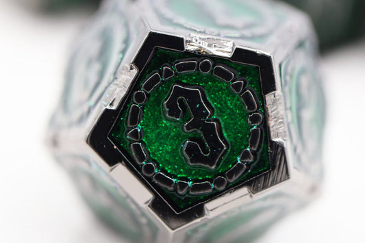 Foam Brain - Crossed Swords: Enchanted Forest Sword - Metal RPG Dice Set