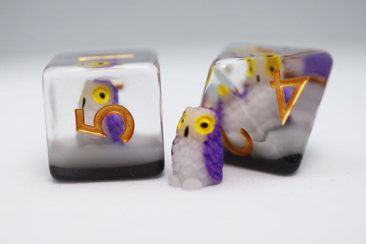 Foam Brain - Purple Owl Dice Set
