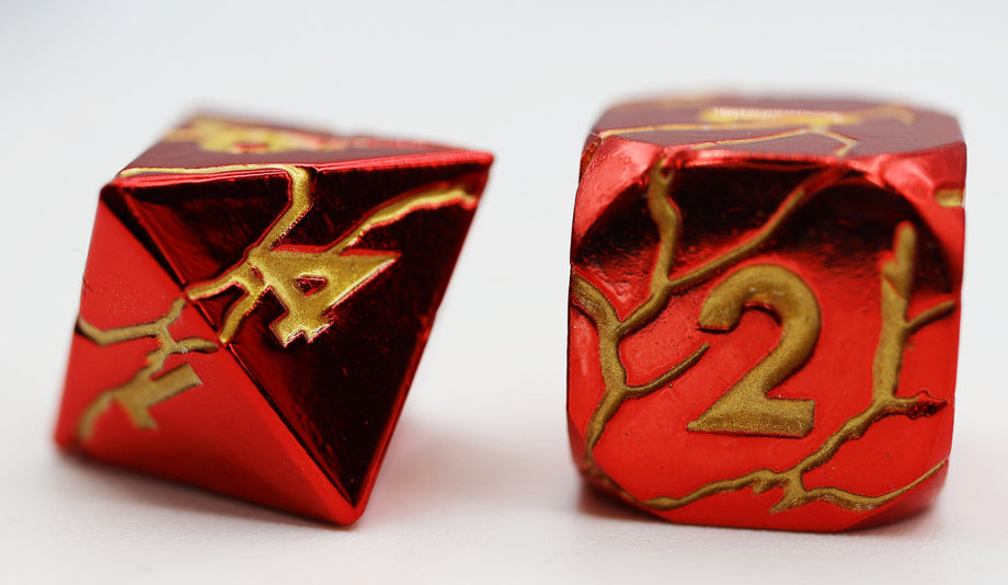Foam Brain - Ruby Quarry - Metal RPG Dice Set