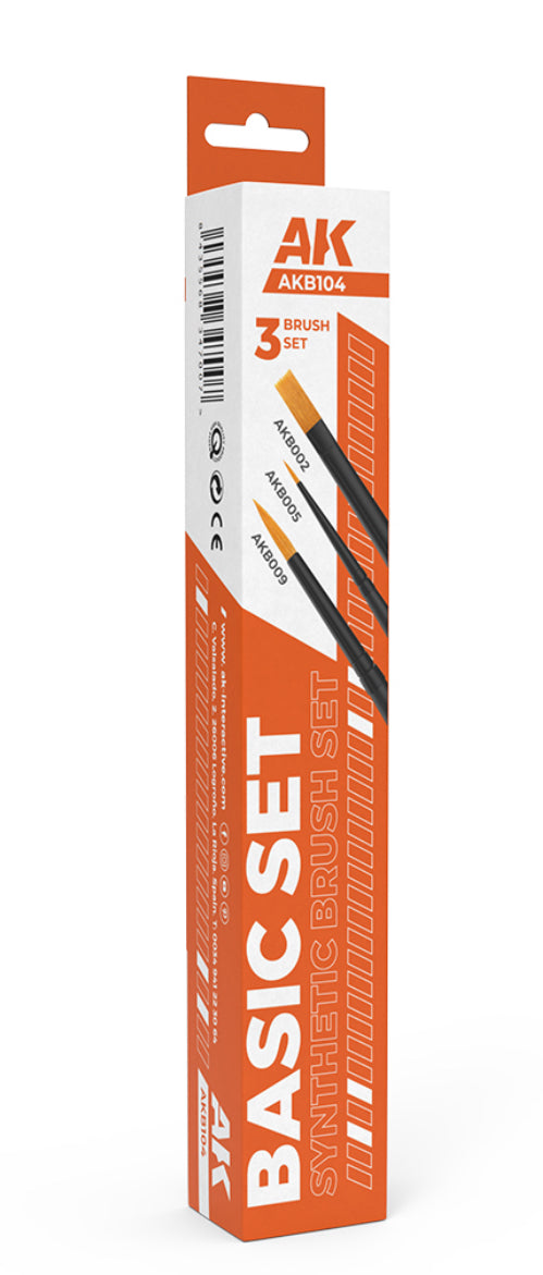 AK Interactive Basic Brushes Set (3 Brushes)