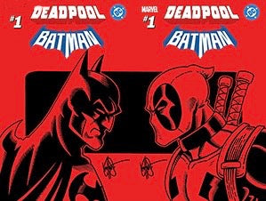 Df Marvel DC Deadpool Batman #1 Red Blank Variant Two Cover Set Signed And Remarked By Ken Haeser With Deadpool vs Batman Sketch