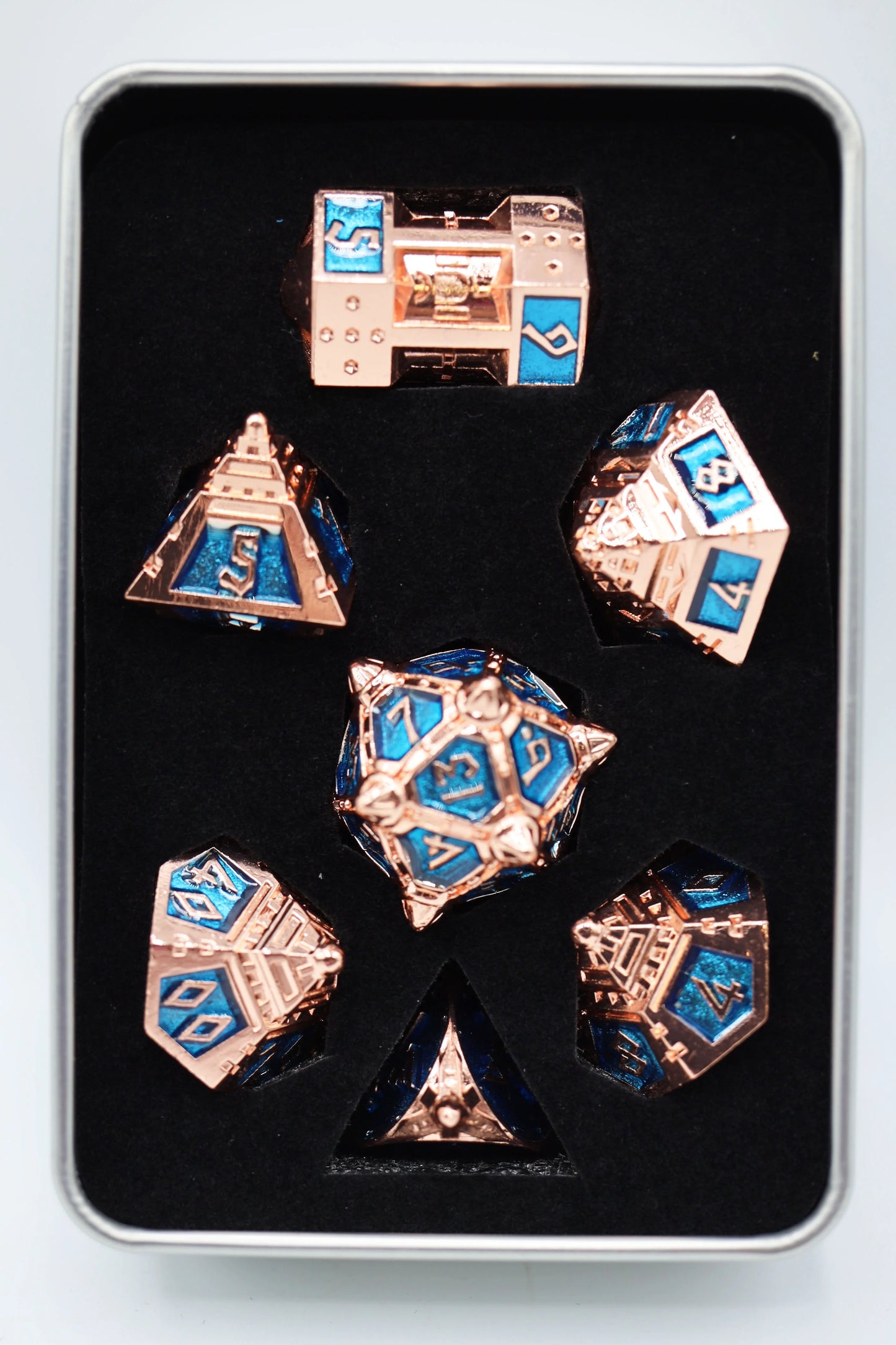 Foam Brain - Dice 51: Copper Lit Space - Metal RPG Dice Set