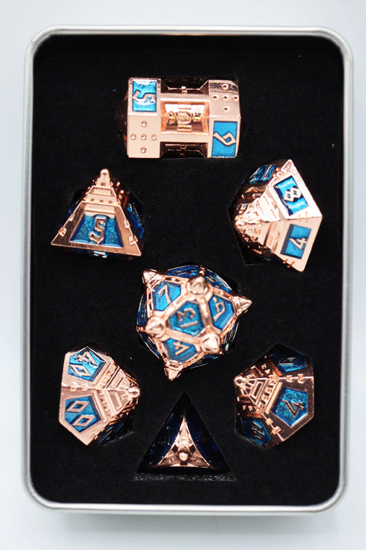 Foam Brain - Dice 51: Copper Lit Space - Metal RPG Dice Set