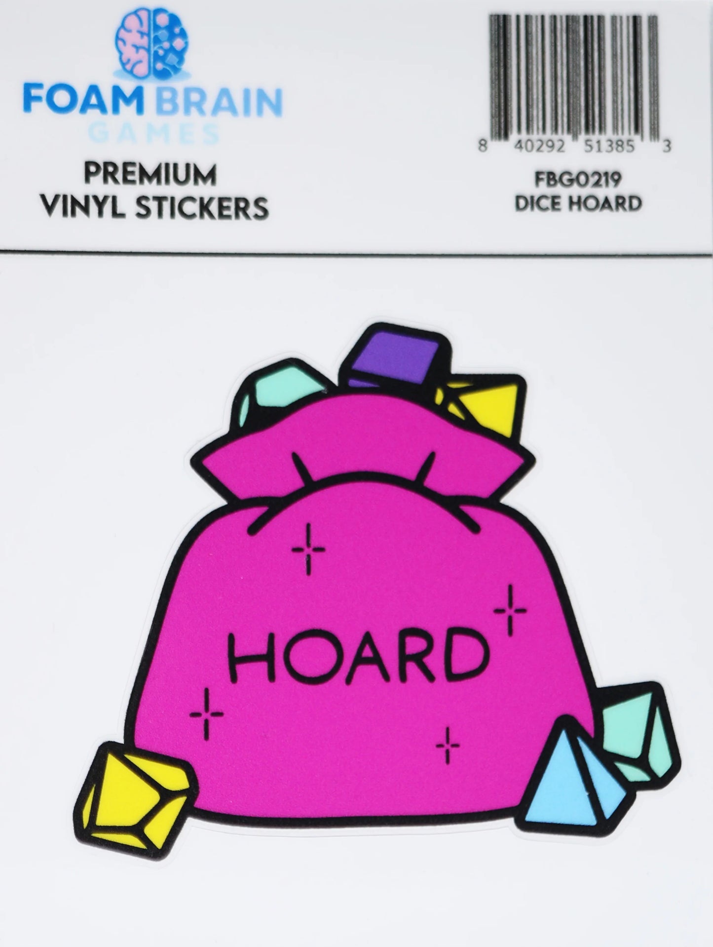 Foam Brain - Dice Hoard Vinyl Sticker