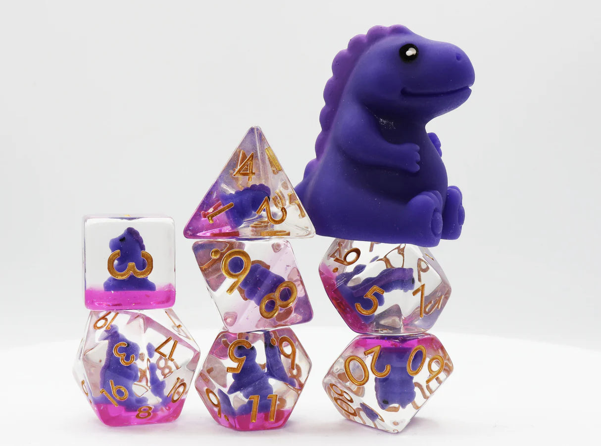 Foam Brain - Purple T-Rex RPG Dice Set