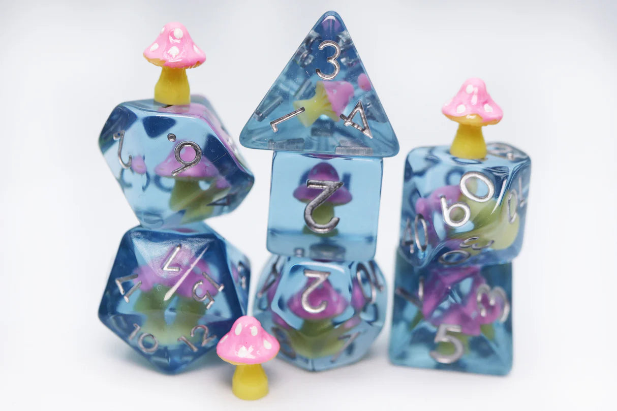 Foam Brain - Pink Mushroom RPG Dice Set
