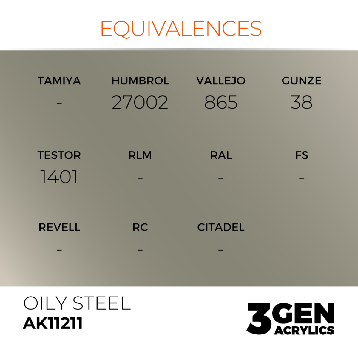 AK Interactive 3G Acrylic Paint: Oily Steel - Metallic