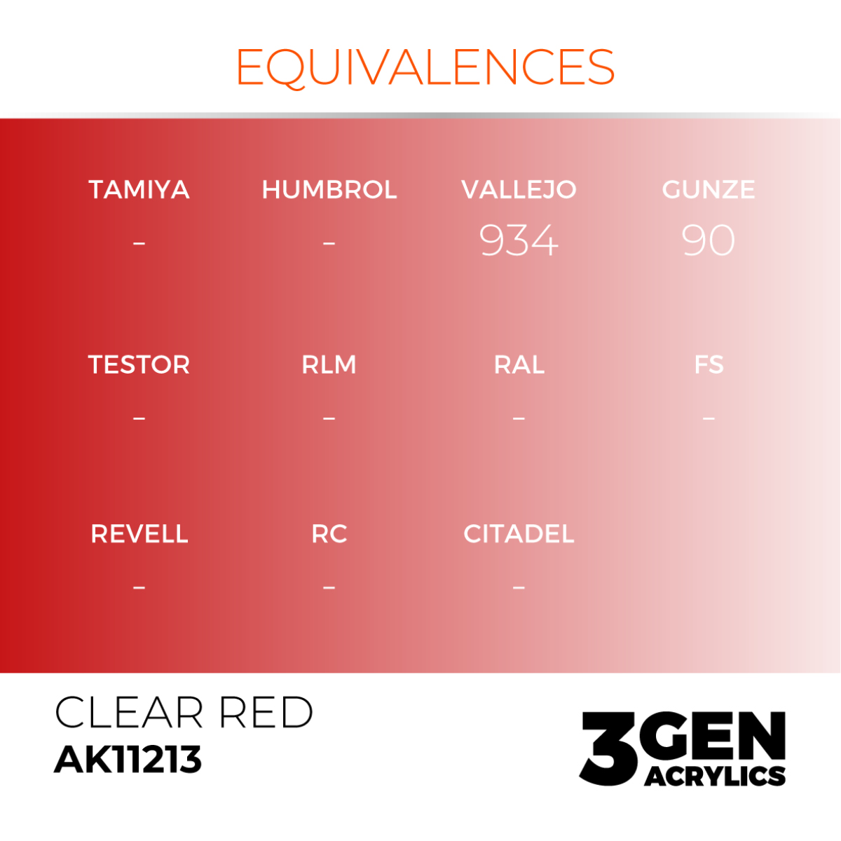 AK Interactive 3G Acrylic Paint: Clear Red - Standard