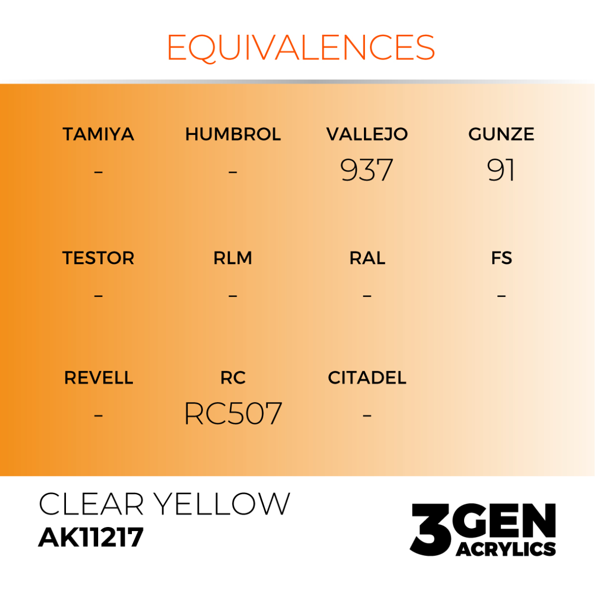AK Interactive 3G Acrylic Paint: Clear Yellow - Standard