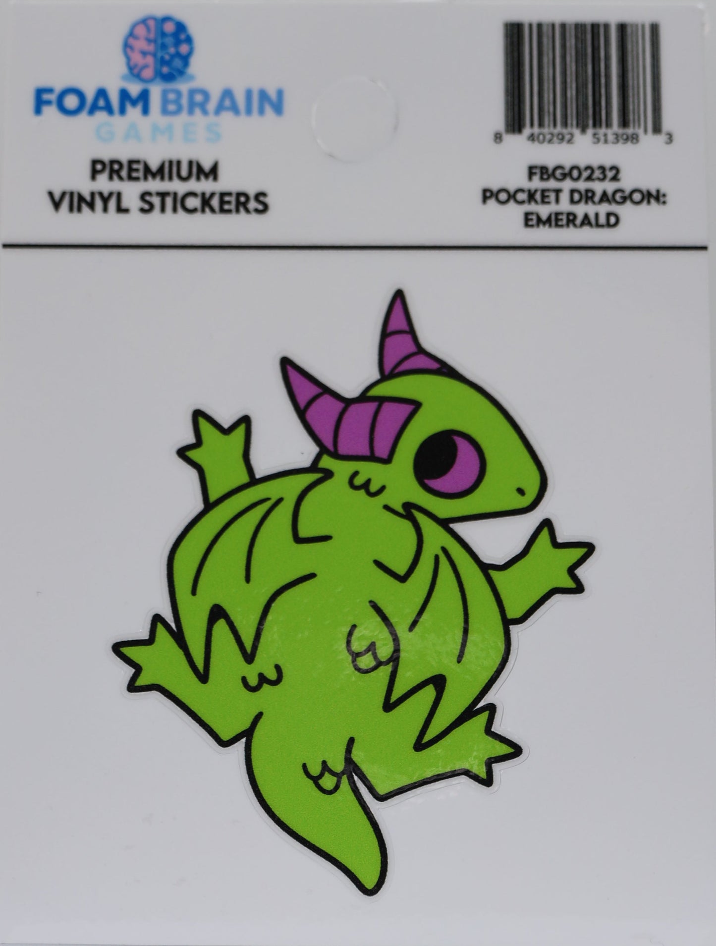 Foam Brain - Pocket Dragon: Emerald Vinyl Sticker