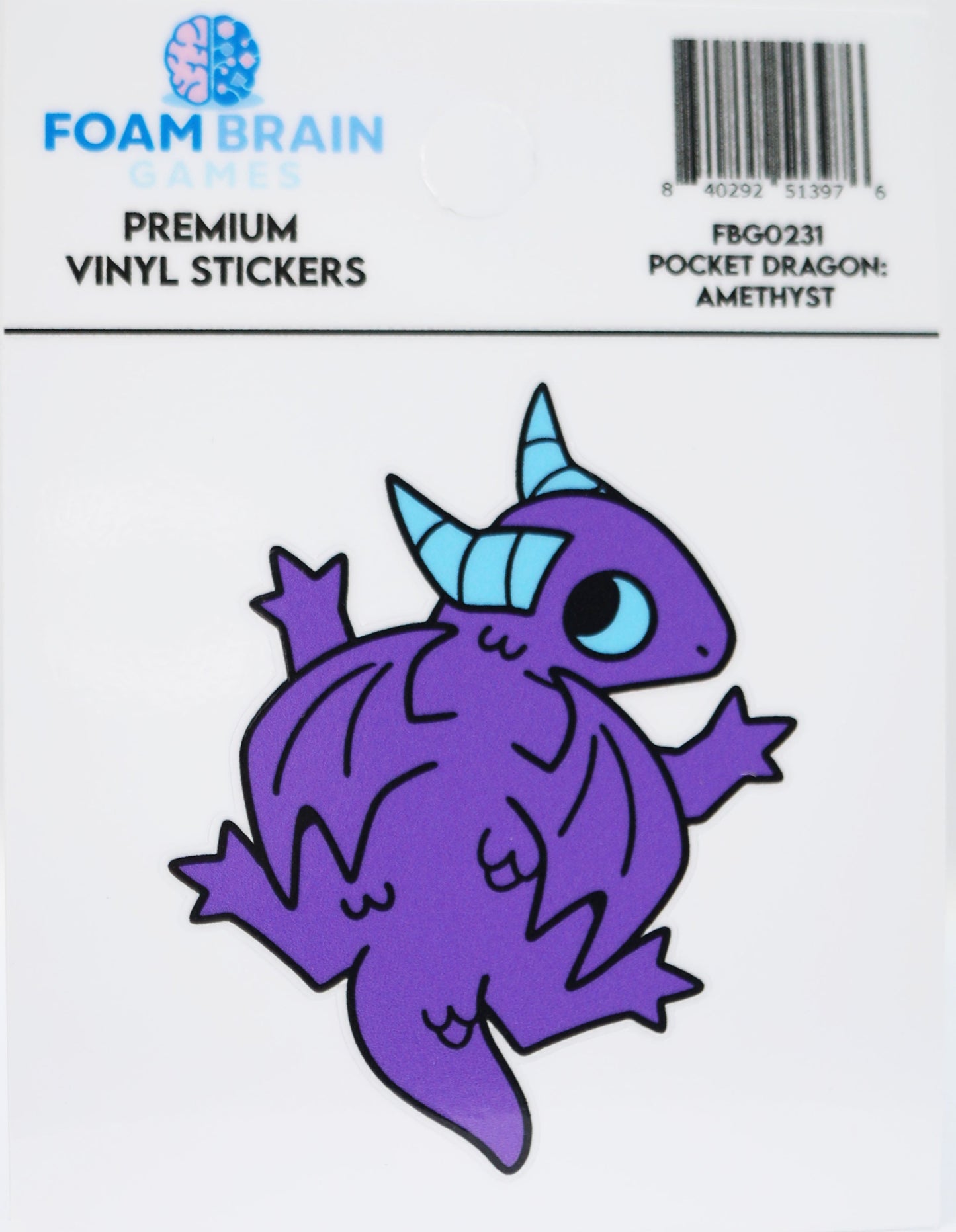 Foam Brain - Pocket Dragon: Amethyst Vinyl Sticker