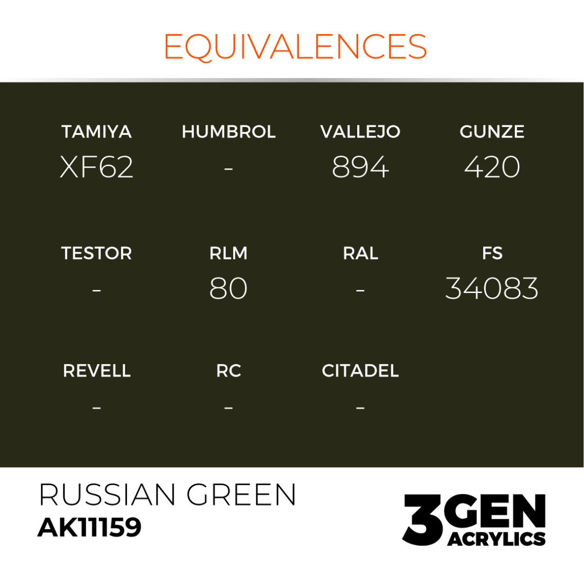 AK Interactive 3G Acrylic Paint: Russian Green – Standard