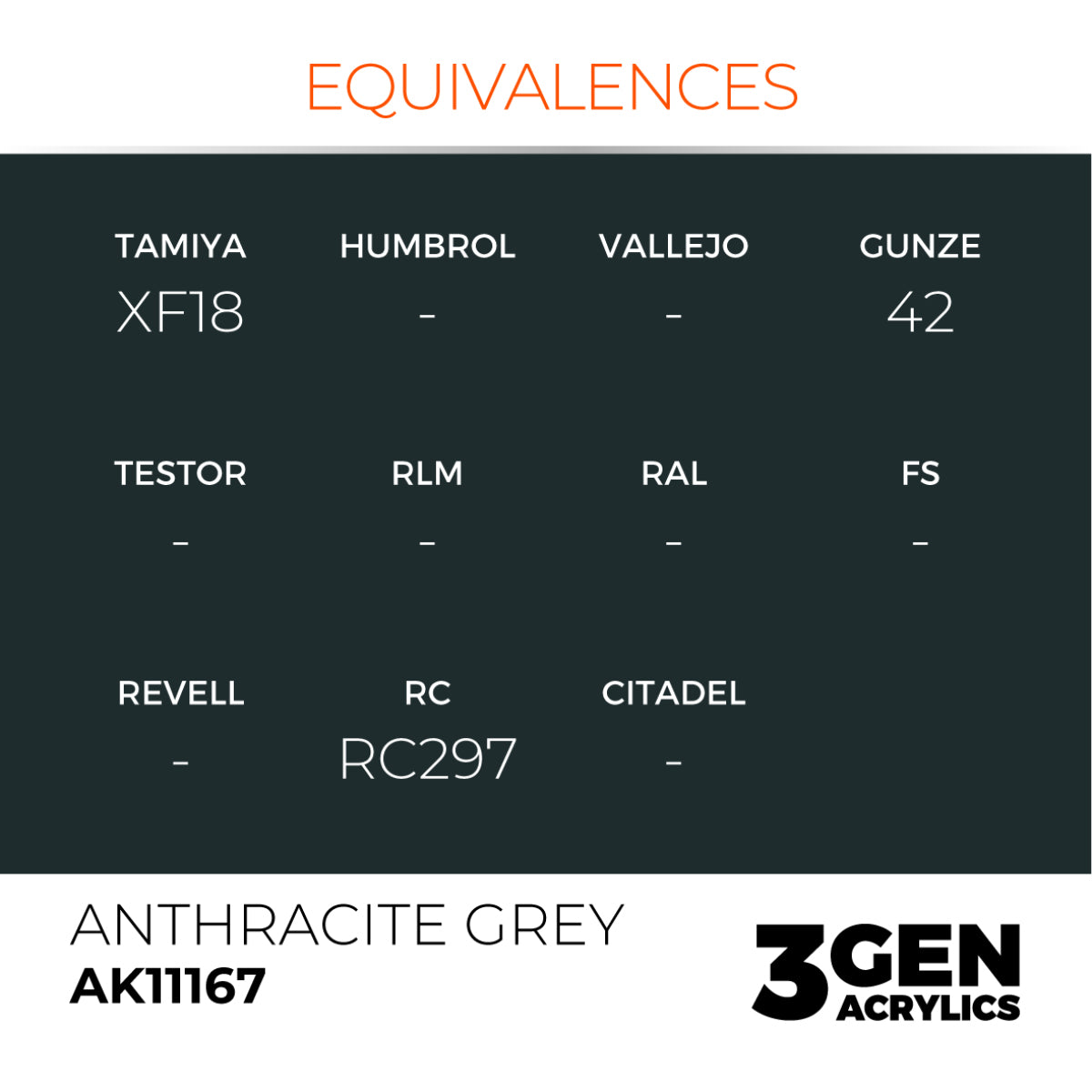 AK Interactive 3G Acrylic Paint: Anthracite Grey – Standard