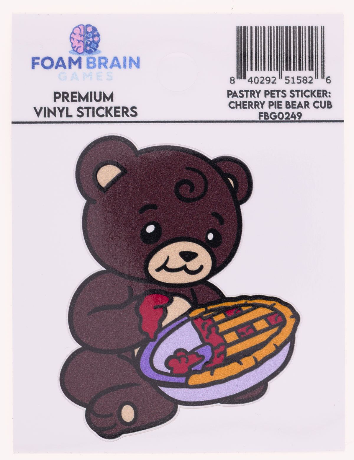 PASTRY PETS STICKER: CHERRY PIE BEAR CUB