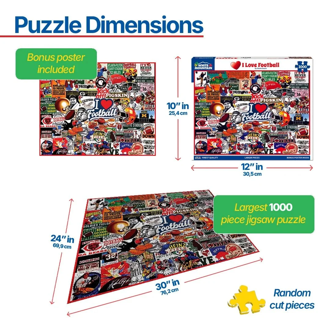 White Mountain Puzzles - I Love Football