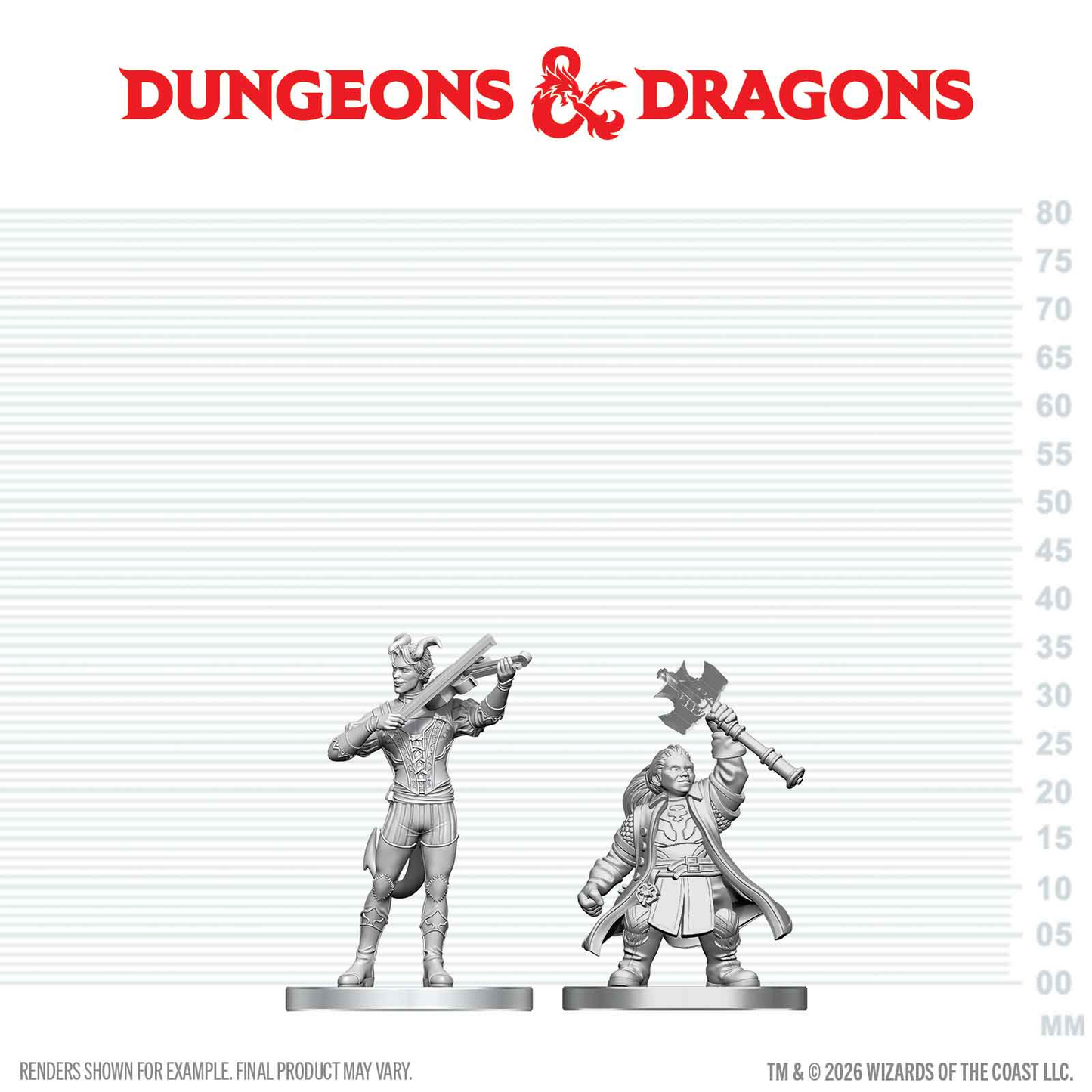 D&D Nolzur’s Marvelous Miniatures: Tiefling Bard and Dwarf Cleric