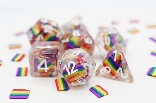 Foam Brain - Rainbow Flag RPG Dice Set