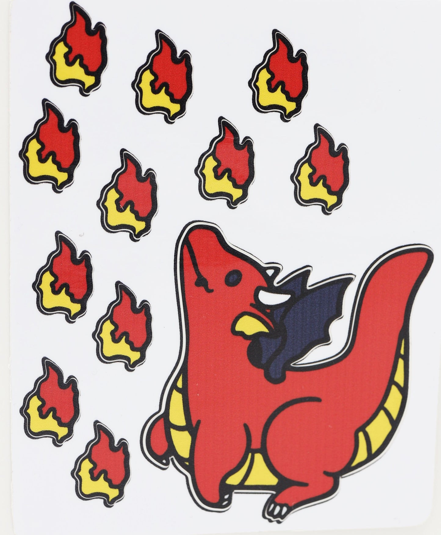 Foam Brain - Dragon and Flames Sticker Set