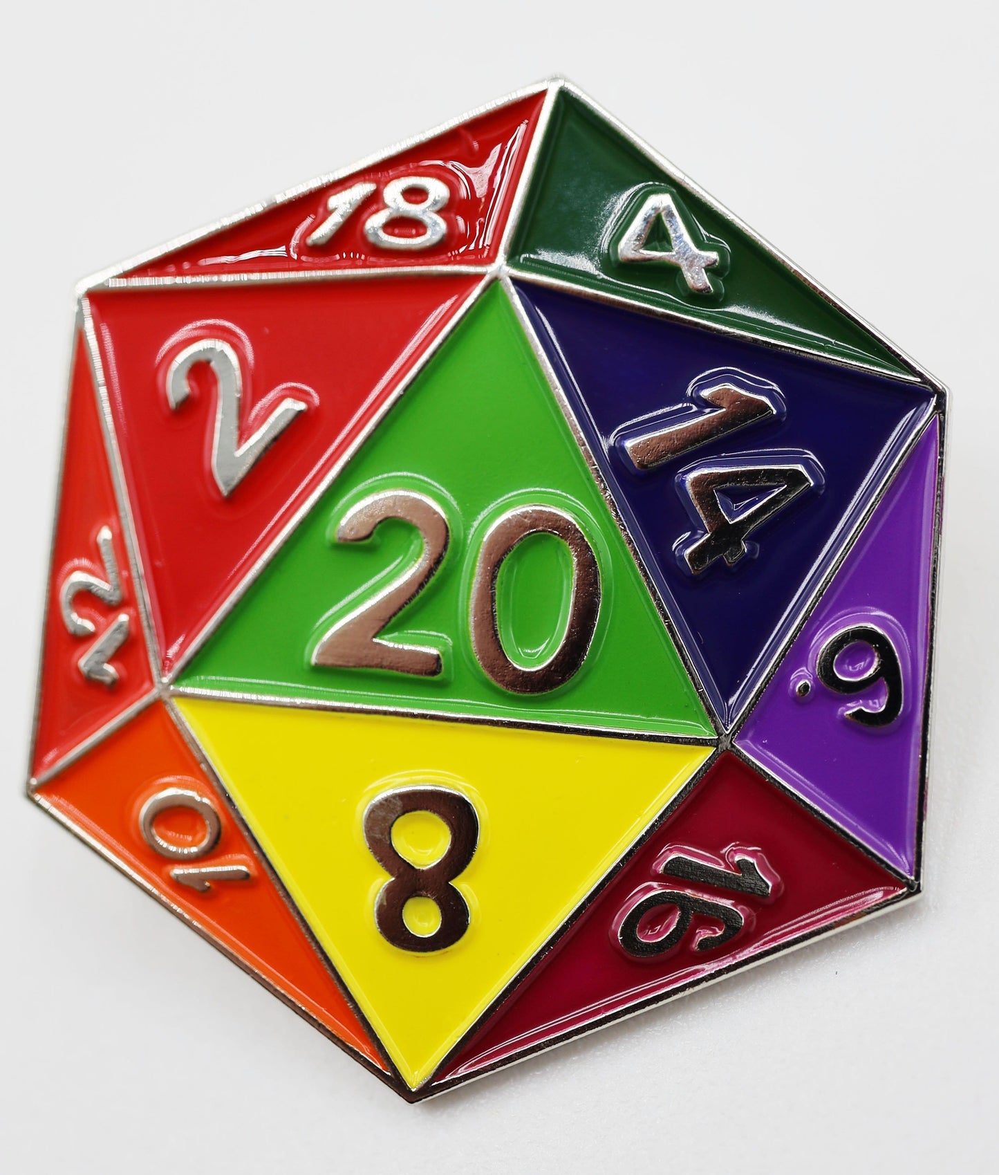 Foam Brain - Rainbow D20 Pin