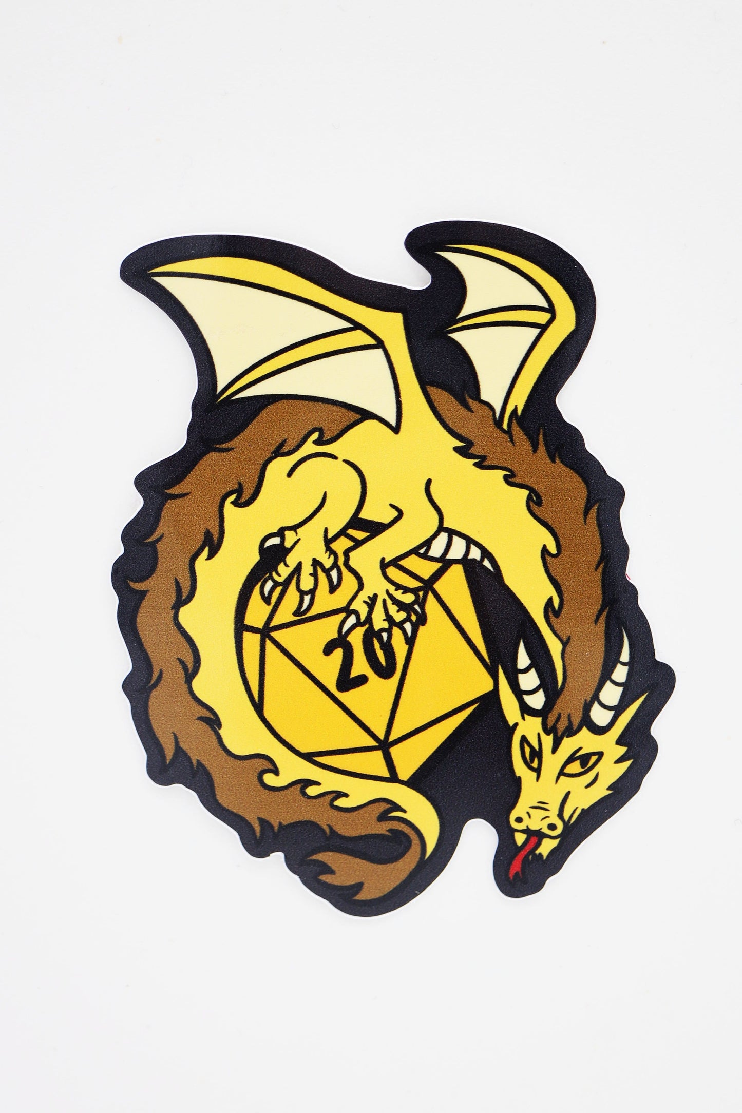 Dice Dragon Sticker - Gold