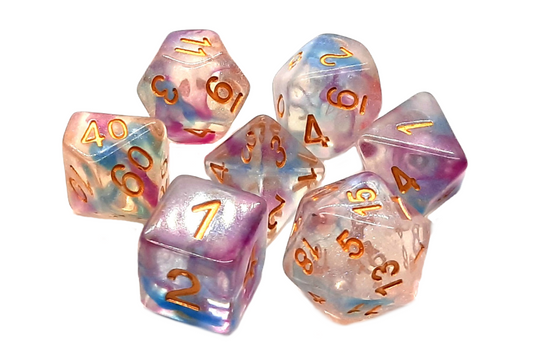 7 Piece DnD RPG Dice Set: Luminous - Violent Storm