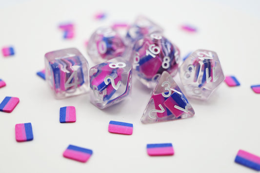 Foam Brain - Bisexual Flag RPG Dice Set