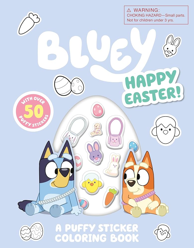 Bluey: Happy Easter! A Puffy Sticker Coloring Book