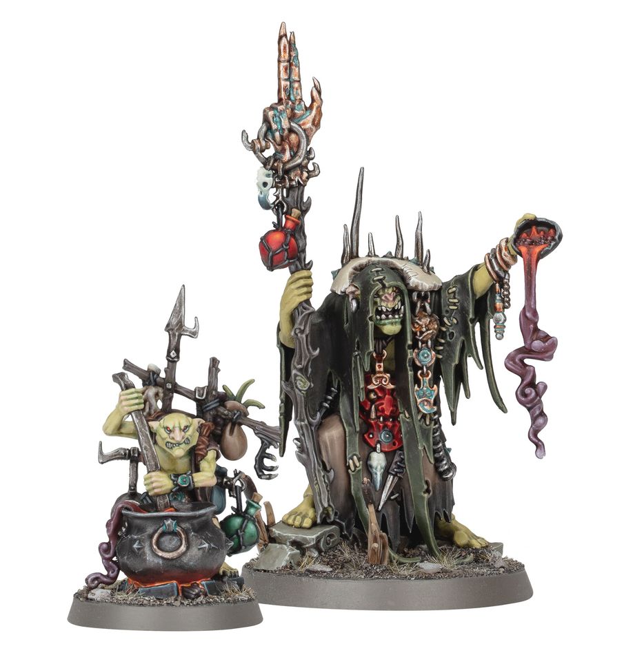 AOS - Orruk Warclans, Swampcall Shaman with Pot -Grot