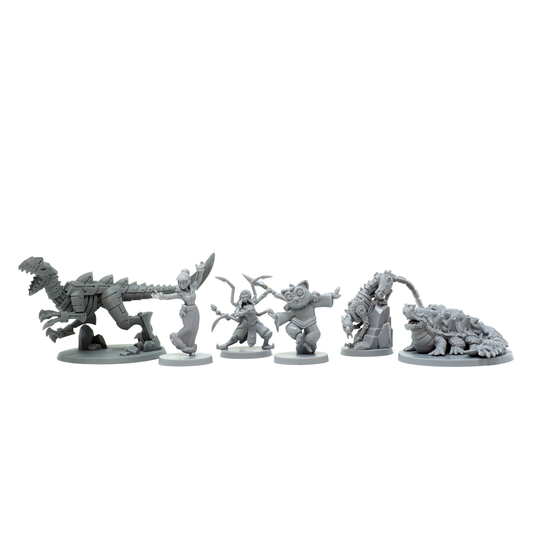 Fool’s Gold: Into the Bellowing Wilds, Monsters, Monks and Mechs Miniatures