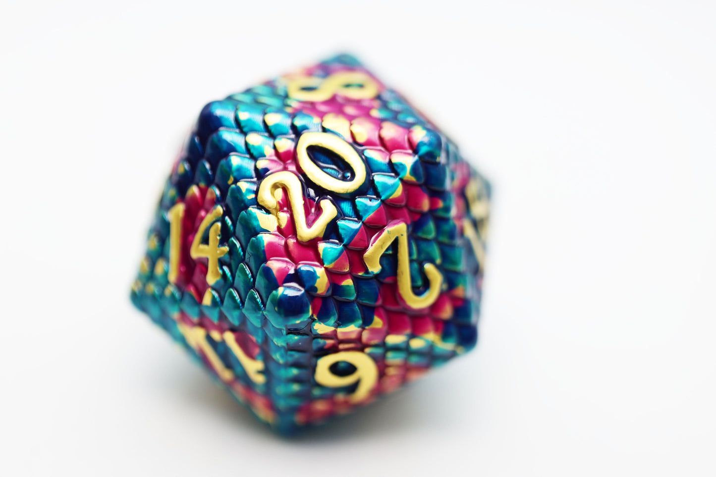 Foam Brain - Dragon Scale: Golden - Metal RPG Dice Set