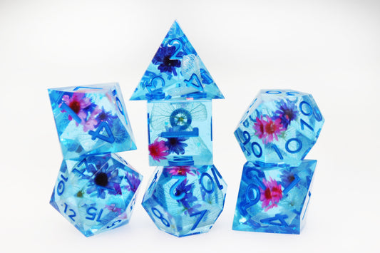 Foam Brain - Sharp Edge Resin RPG Dice Set: Spring Showers