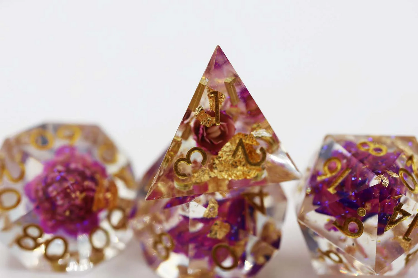 Foam Brain - Sharp Edge Resin RPG Dice Set: Purple Lotus
