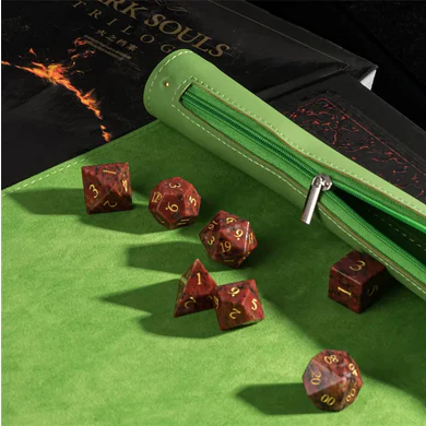 Foam Brain - Green Leather Foldable Dice Mat